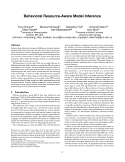 Behavioral Resource-Aware Model Inference