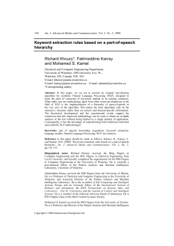 Keyword extraction rules based on a part-of