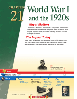 Chapter 21: World War I and the 1920s