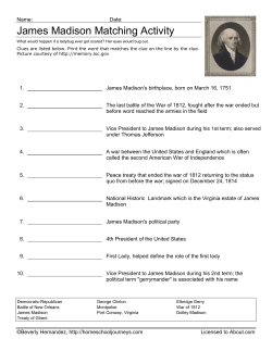 James Madison Matching Activity