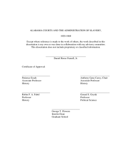 ALABAMA COURTS AND THE ADMINISTRATION OF SLAVERY