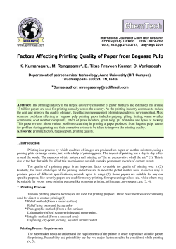 Factors Affecting Printing Quality of Paper from Bagasse Pulp