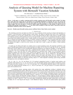Analysis of Queuing Model for Machine Repairing System