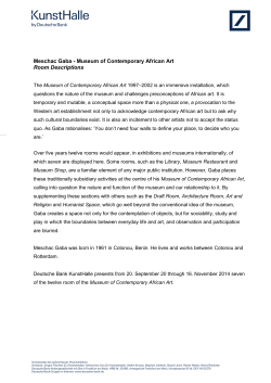 MESCHAC GABA: MUSEUM OF CONTEMPORARY AFRICAN ART