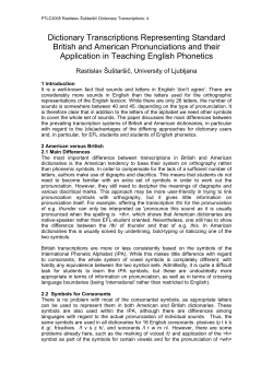 Dictionary Transcriptions Representing Standard British