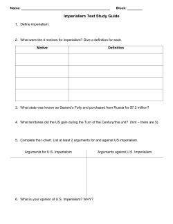 Imperialism Test Study Guide