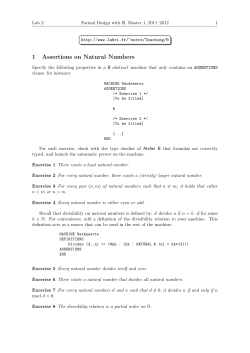 1 Assertions on Natural Numbers