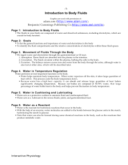 Introduction to Body Fluids