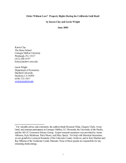 Order Without Law: Property Rights During the California Gold Rush
