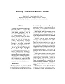 Authorship Attribution in Multi-author Documents