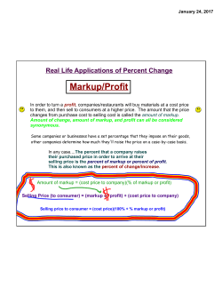 Markup/Profit - Scarsdale Public Schools