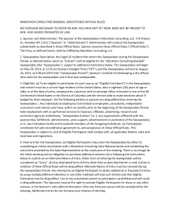 marathon consulting baseball sweepstakes official rules. no