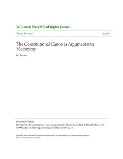 The Constitutional Canon as Argumentative Metonymy