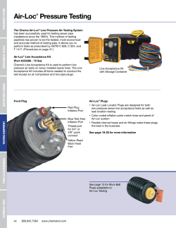 Cherne Air-Loc Pressure Testing Data Sheet