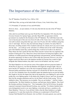 The Importance of the 28th Battalion
