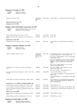Damage by Aircraft Act 1964 Dampier Solar Salt Industry Agreement