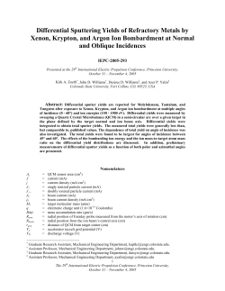 Differential Sputtering Yields of Refractory Metals by Xenon, Krypton