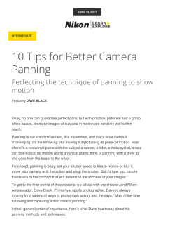 10 Tips for Better Camera Panning