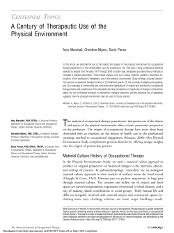 A Century of Therapeutic Use of the Physical Environment