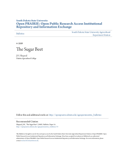 The Sugar Beet - Open PRAIRIE - South Dakota State University