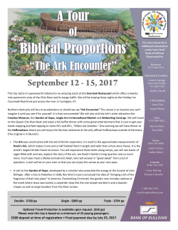 A Tour of Biblical Proportions "The Ark Encounter"