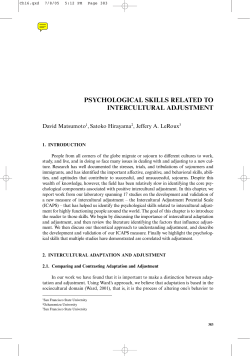 psychological skills related to intercultural