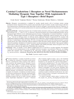 Cysteinyl Leukotriene 1 Receptors as Novel Mechanosensors