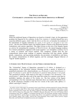 The Singular Square: Contrariety and double negation from Aristotle
