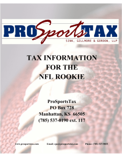 tax information for the nfl rookie
