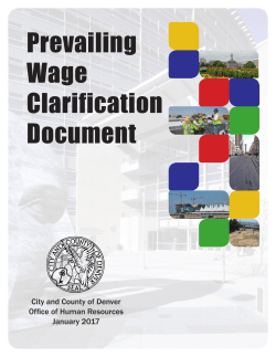 Prevailing Wage Clarification Document