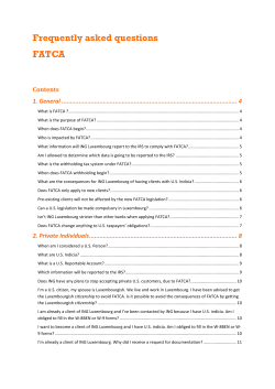 Frequently asked questions FATCA
