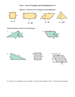 Notes: Area of Triangles and Parallelograms 11.1