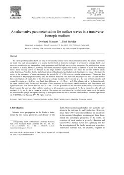An alternative parameterisation for surface waves in a