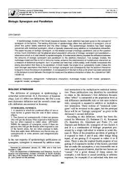 Biologic Synergism and Parallelism