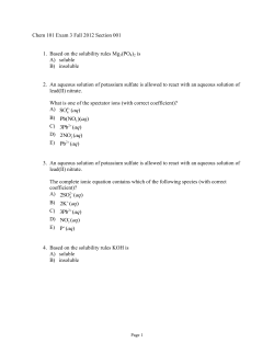 Chem 101 Practice Exam 3 Spring 2010