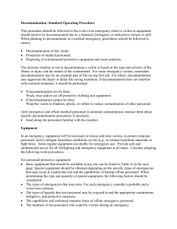 Decontamination: Standard Operating Procedure