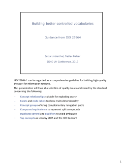 ISO 25964-1 can be regarded as a comprehensive