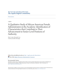 A Qualitative Study of African American Female Administrators in the