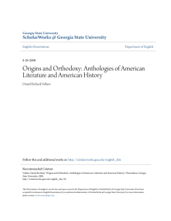 Anthologies of American Literature and American History