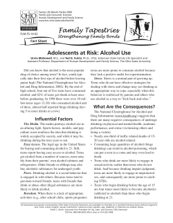 Adolescents at Risk for Alcohol Use