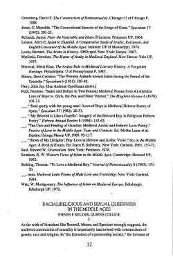 Racial/Religious and Sexual Queerness in the Middle Ages
