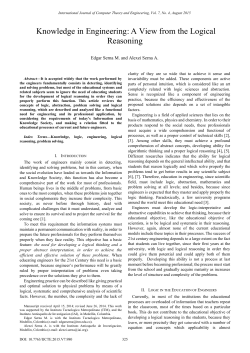 Knowledge in Engineering: A View from the Logical Reasoning