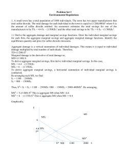 Problem Set 3 Environmental Regulations 1. A