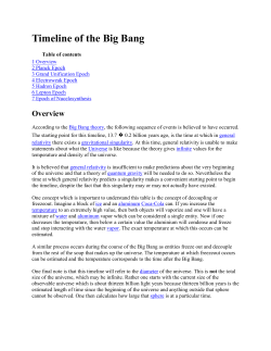 Timeline of the Big Bang