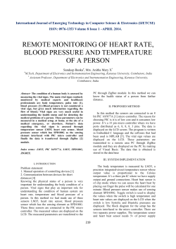 remote monitoring of heart rate, blood pressure and