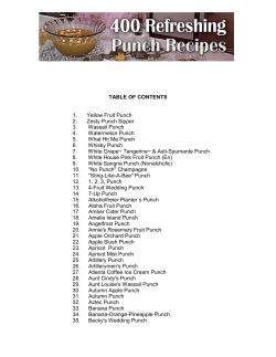TABLE OF CONTENTS 1. Yellow Fruit Punch 2. Zesty Punch Sipper