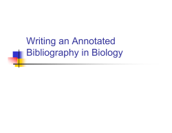 Writing an Annotated Bibliography in Biology