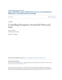 Controlling Mosquitoes Around the Home and Yard