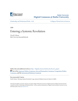 Entering a Systemic Revolution - Digital Commons @ Butler University