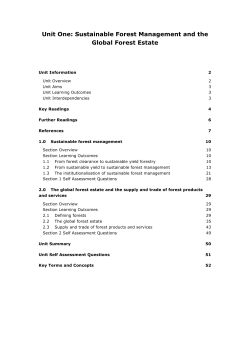 Unit 1: Sustainable Forest Management and the Global Forest Estate